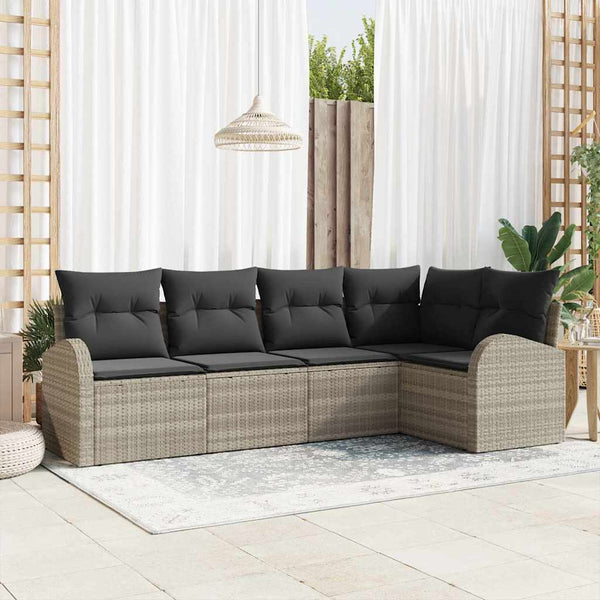 Tuin Sofa Set Met Kussen 5 Pcs Poly Riet