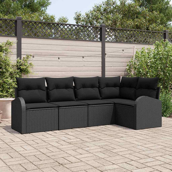 Tuin Sofa Set Met Kussen 5 Pcs Poly Riet