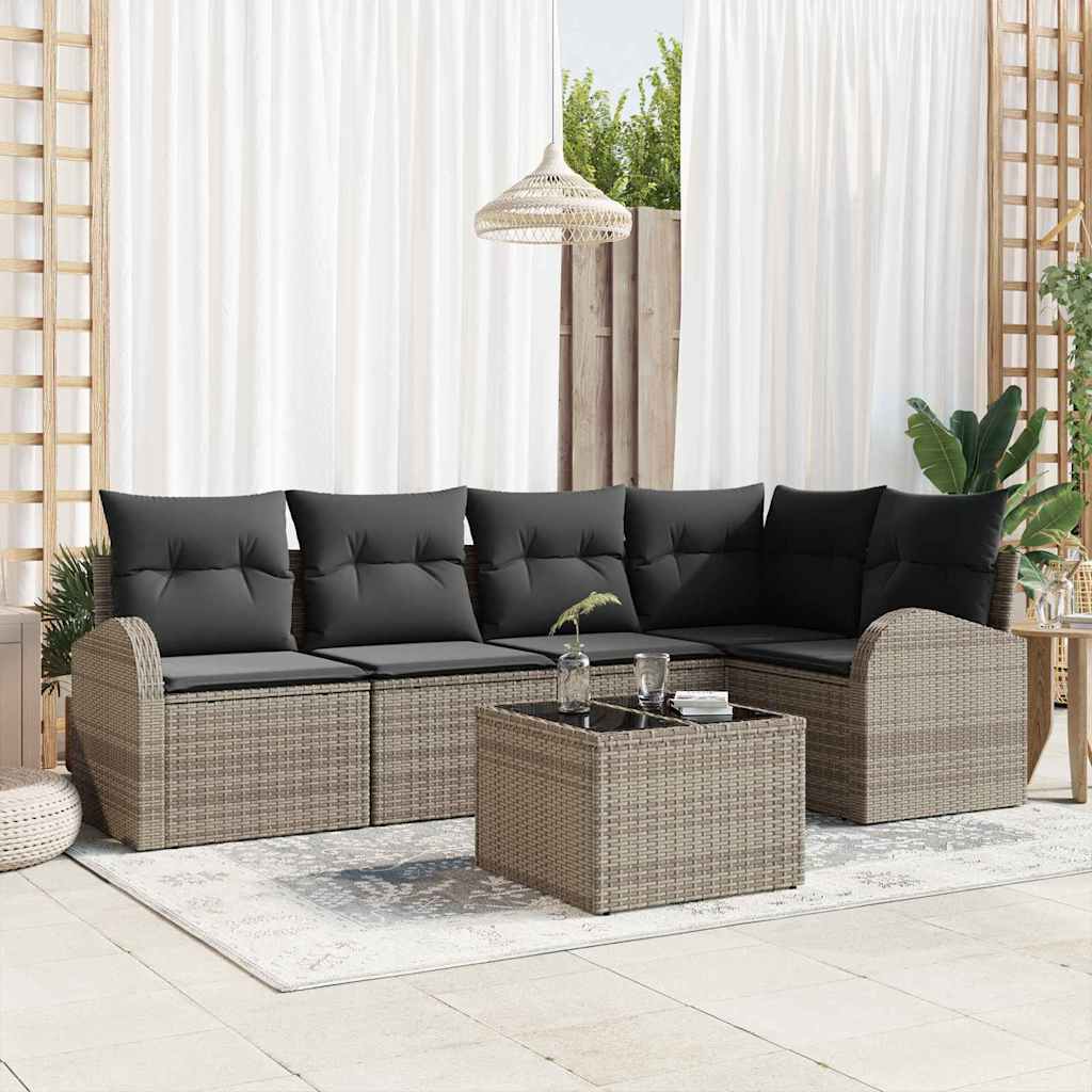 Tuin Sofa Set Met Kussen 5 Pcs Poly Riet