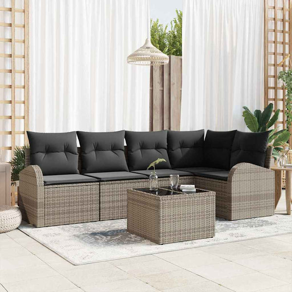 Tuin Sofa Set Met Kussen 5 Pcs Poly Riet