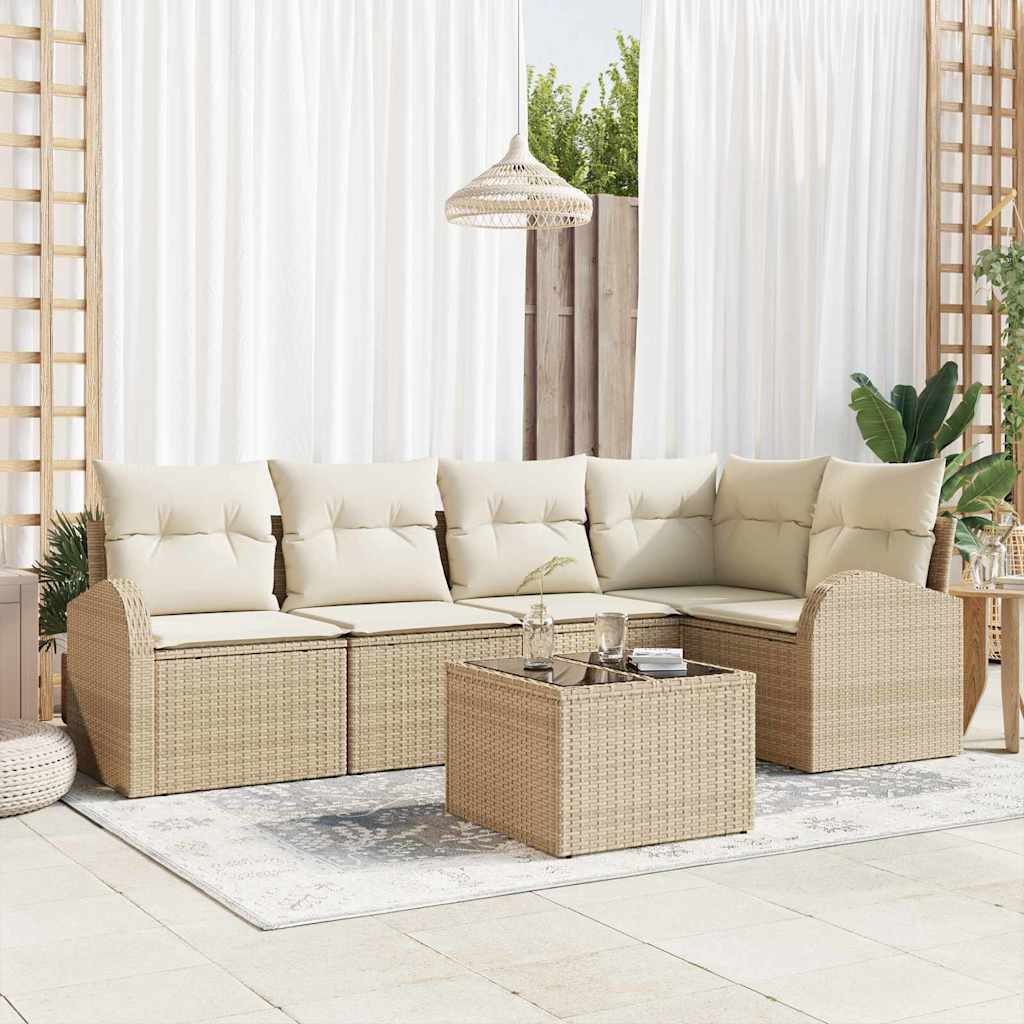 Tuin Sofa Set Met Kussen 5 Pcs Poly Riet