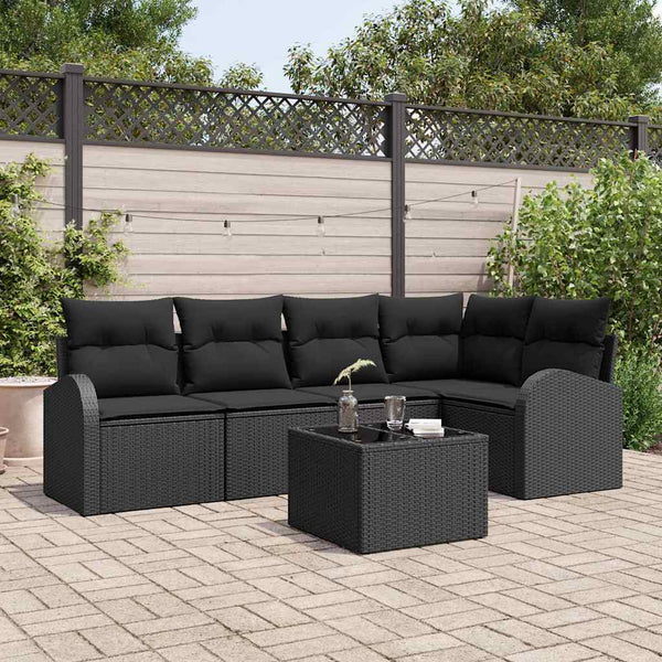 Tuin Sofa Set Met Kussen 5 Pcs Poly Riet