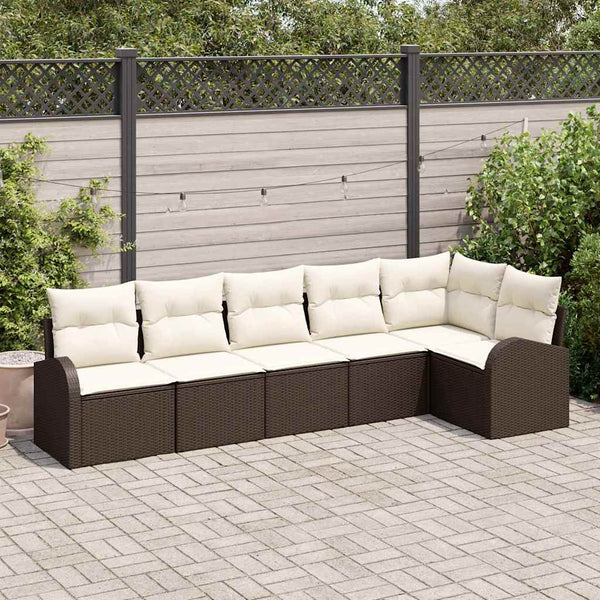 Tuin Sofa Set Met Kussen 6 Pcs Poly Riet