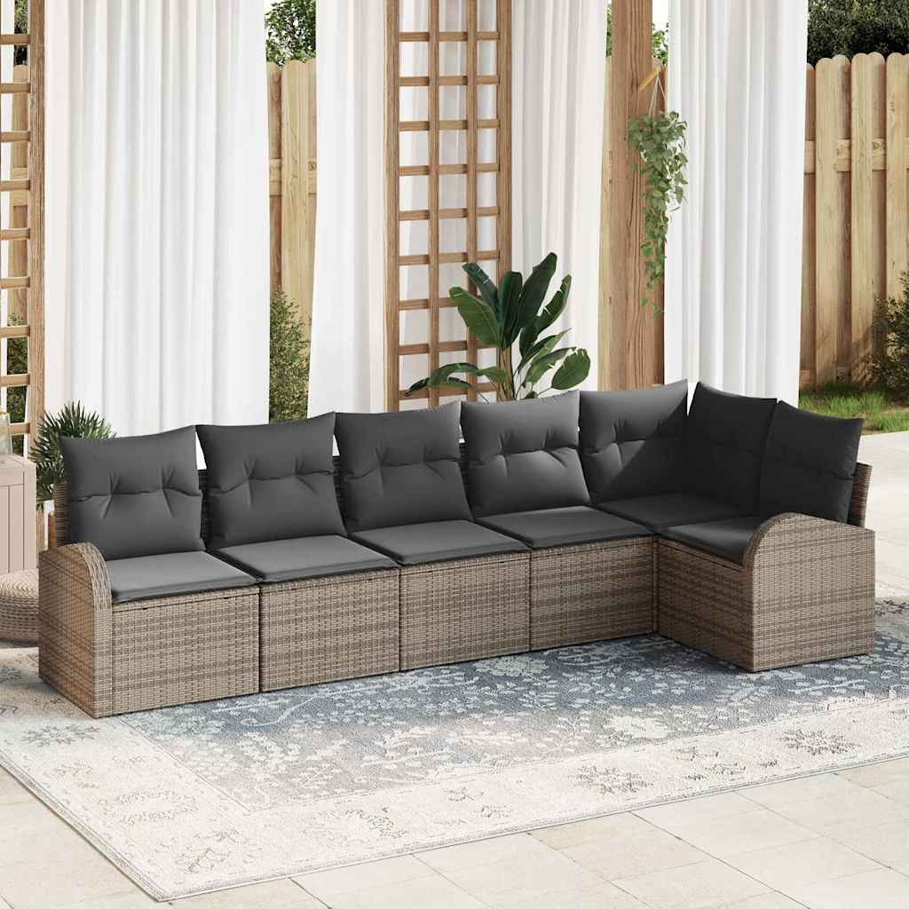Tuin Sofa Set Met Kussen 6 Pcs Poly Riet
