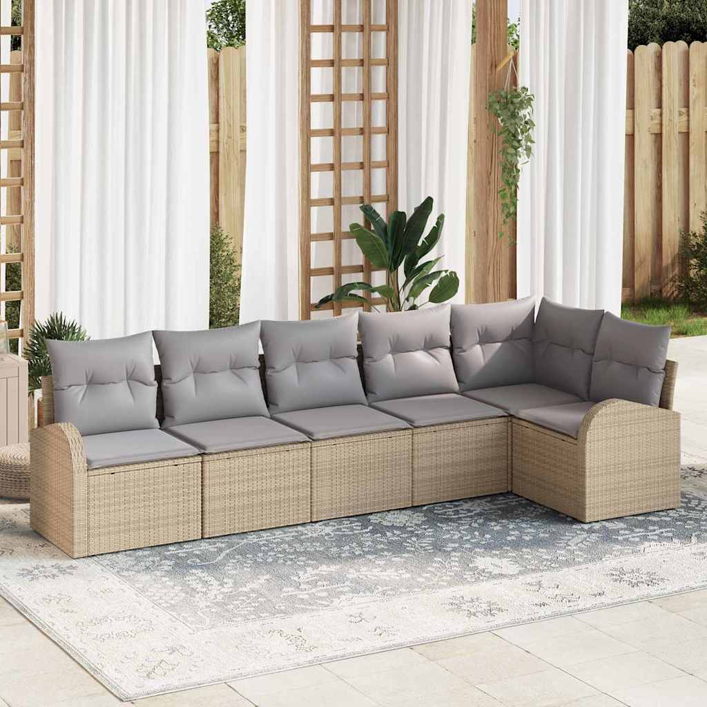 Tuin Sofa Set Met Kussen 6 Pcs Poly Riet