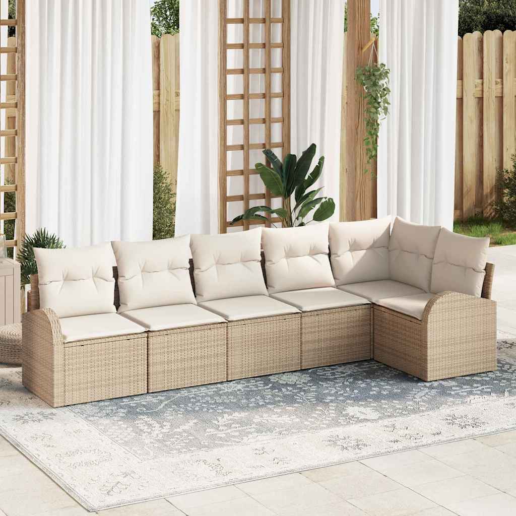 Tuin Sofa Set Met Kussen 6 Pcs Poly Riet