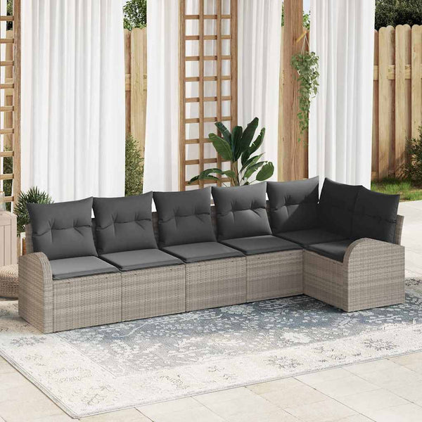 Tuin Sofa Set Met Kussen 6 Pcs Poly Riet