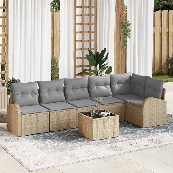 Tuin Sofa Set Met Kussen 6 Pcs Poly Riet