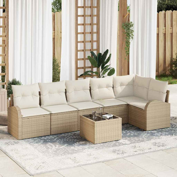 Tuin Sofa Set Met Kussen 6 Pcs Poly Riet