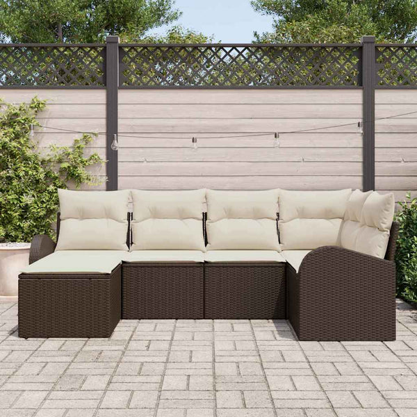 Tuin Sofa Set Met Kussen 6 Pcs Poly Riet