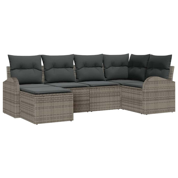 Tuin Sofa Set Met Kussen 6 Pcs Poly Riet