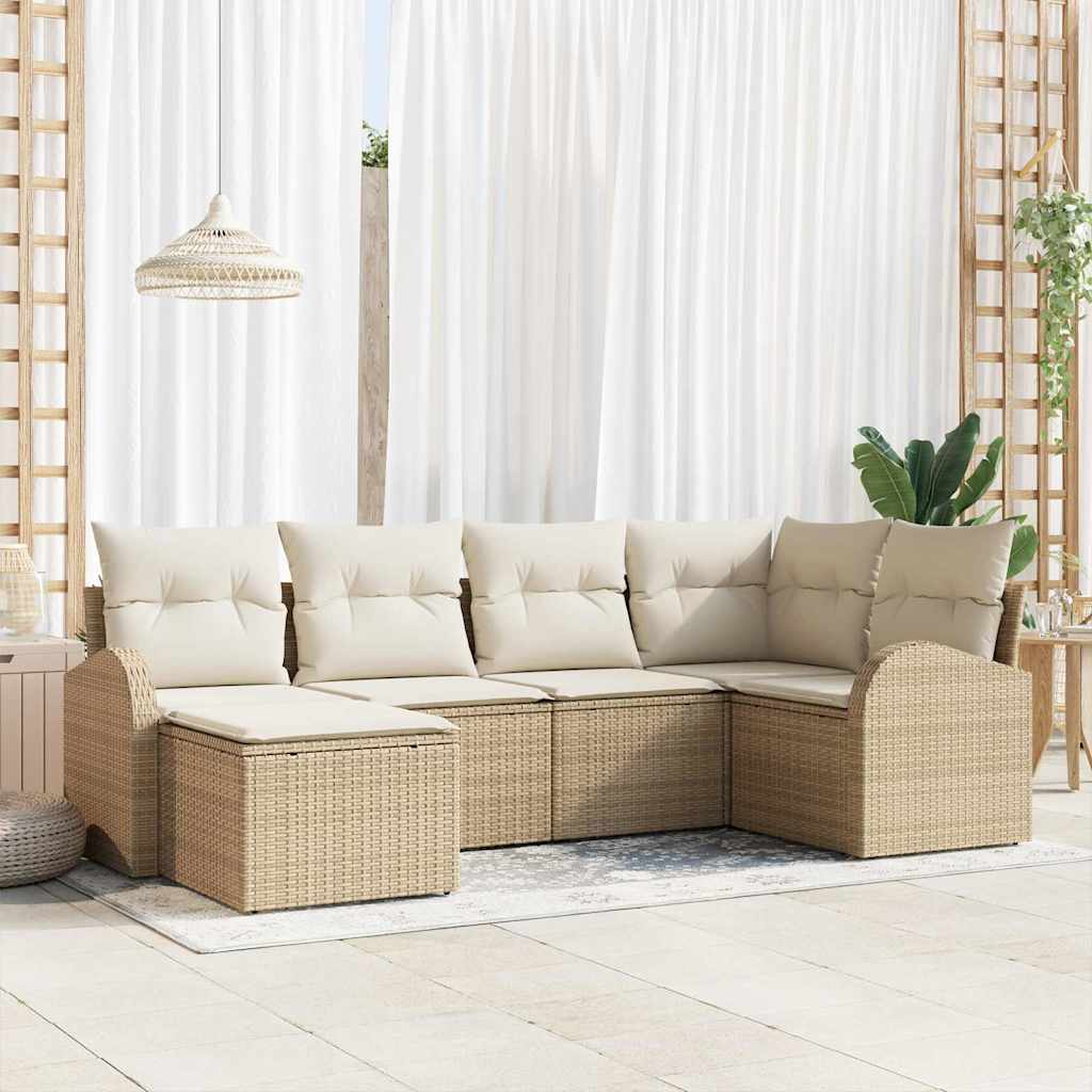 Tuin Sofa Set Met Kussen 6 Pcs Poly Riet
