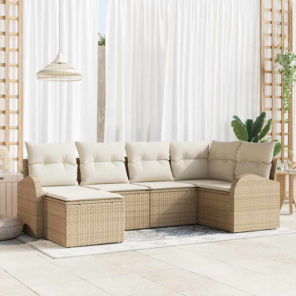 Tuin Sofa Set Met Kussen 6 Pcs Poly Riet