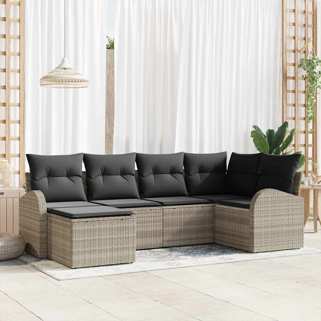 Tuin Sofa Set Met Kussen 6 Pcs Poly Riet