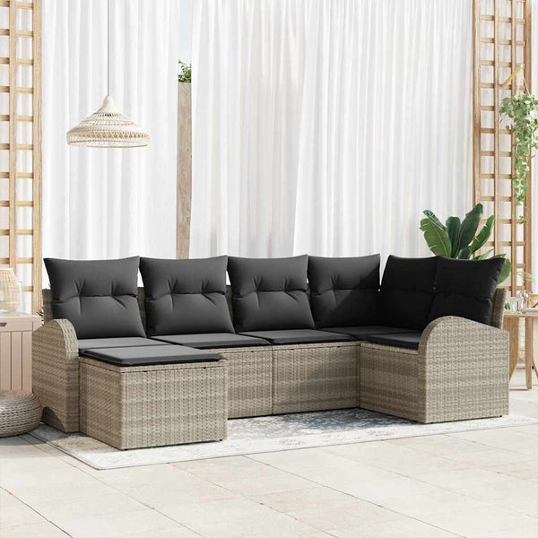 Tuin Sofa Set Met Kussen 6 Pcs Poly Riet