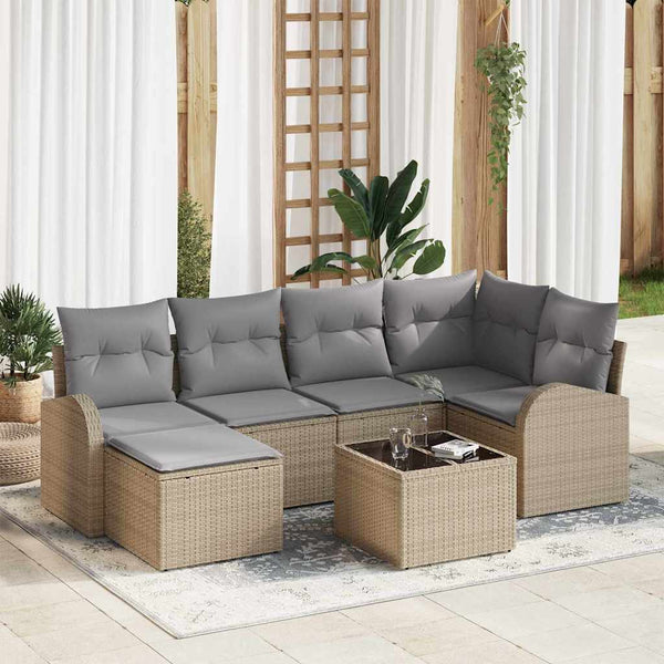 Tuin Sofa Set Met Kussen 6 Pcs Poly Riet