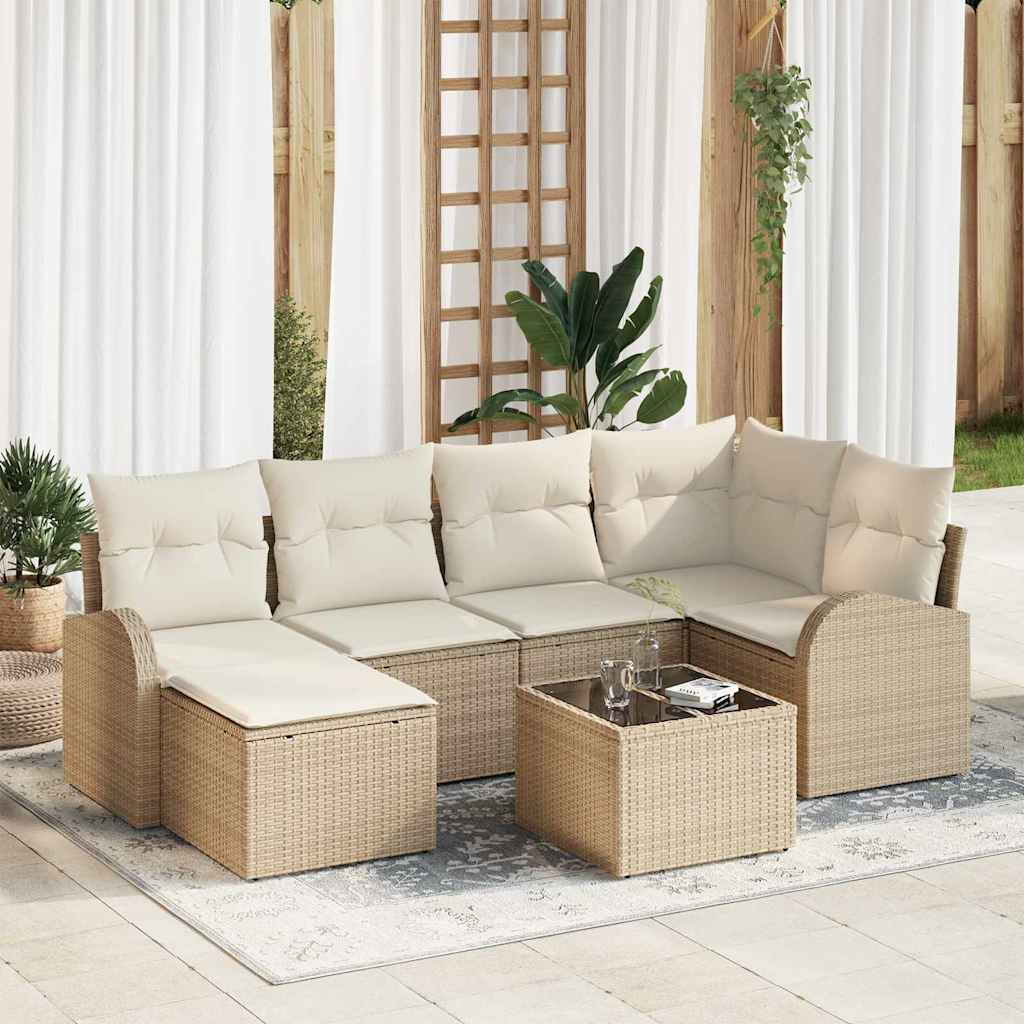 Tuin Sofa Set Met Kussen 6 Pcs Poly Riet