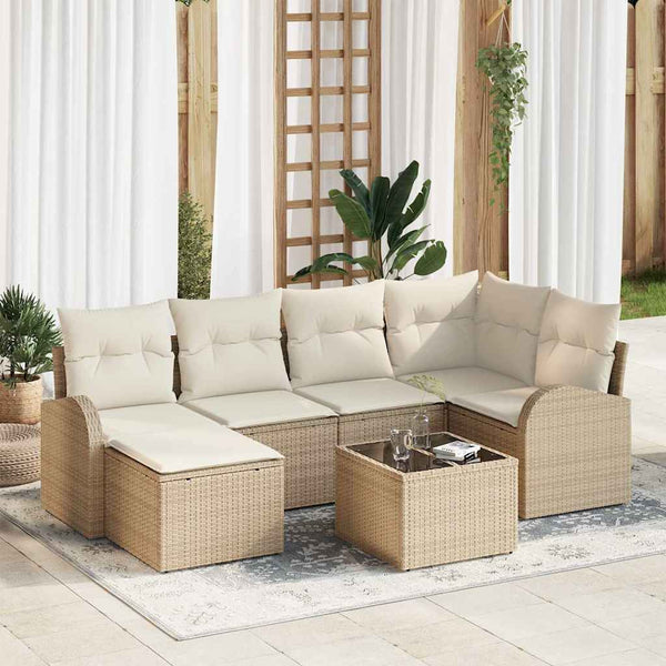 Tuin Sofa Set Met Kussen 6 Pcs Poly Riet