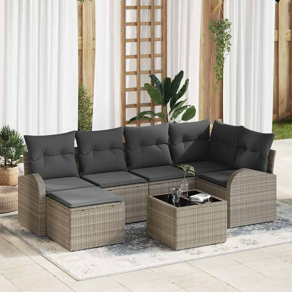 Tuin Sofa Set Met Kussen 6 Pcs Poly Riet