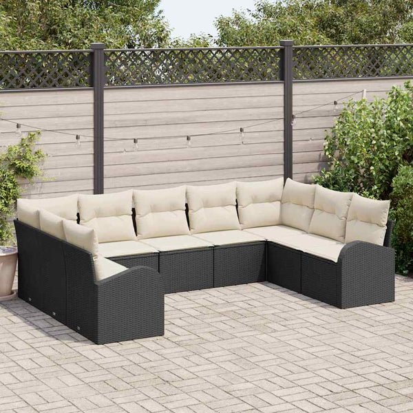 Tuin Sofa Set Met Kussen 9 Pcs Poly Riet