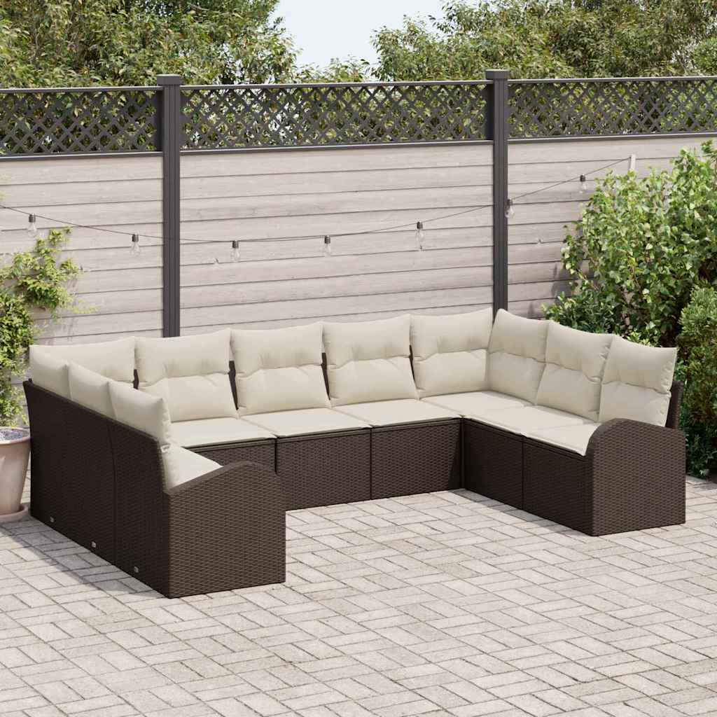 Tuin Sofa Set Met Kussen 9 Pcs Poly Riet