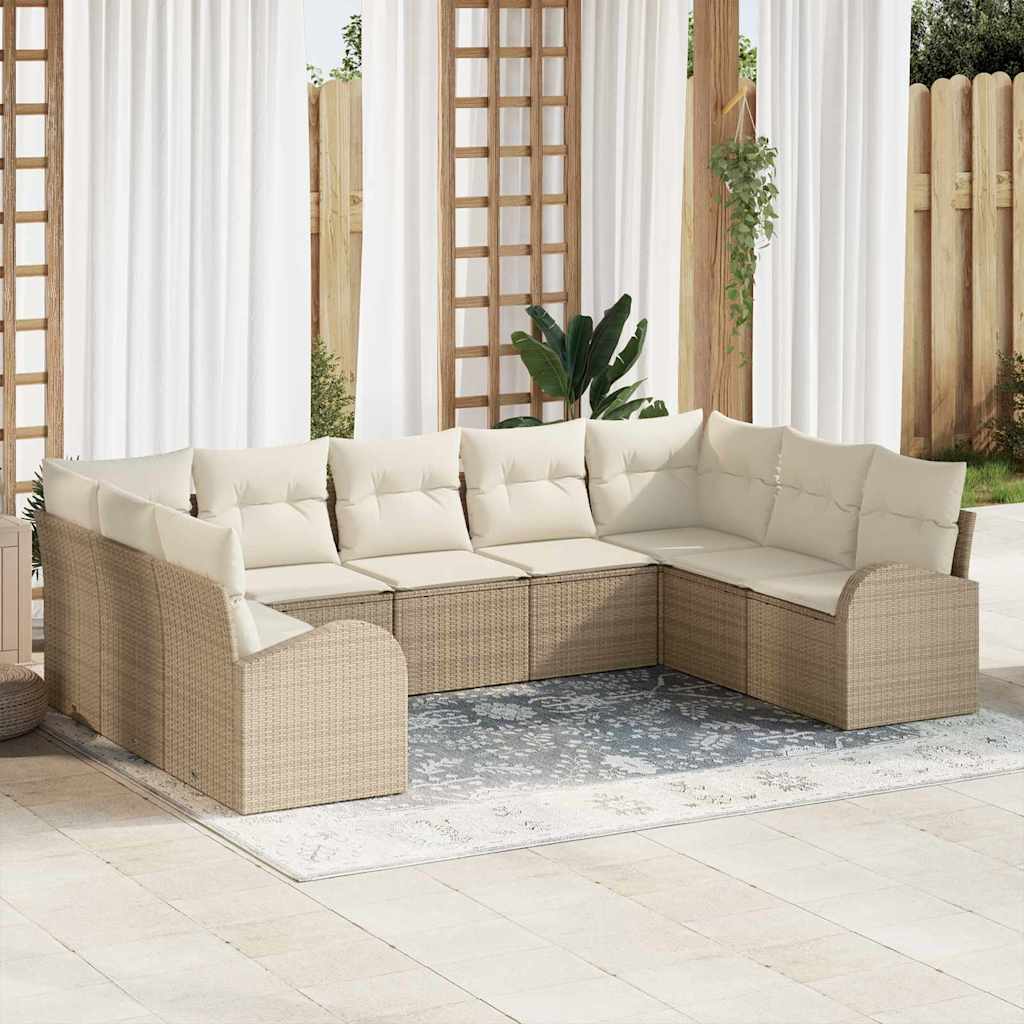 Tuin Sofa Set Met Kussen 9 Pcs Poly Riet
