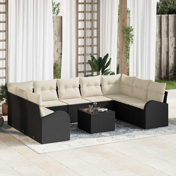 Tuin Sofa Set Met Kussen 9 Pcs Poly Riet