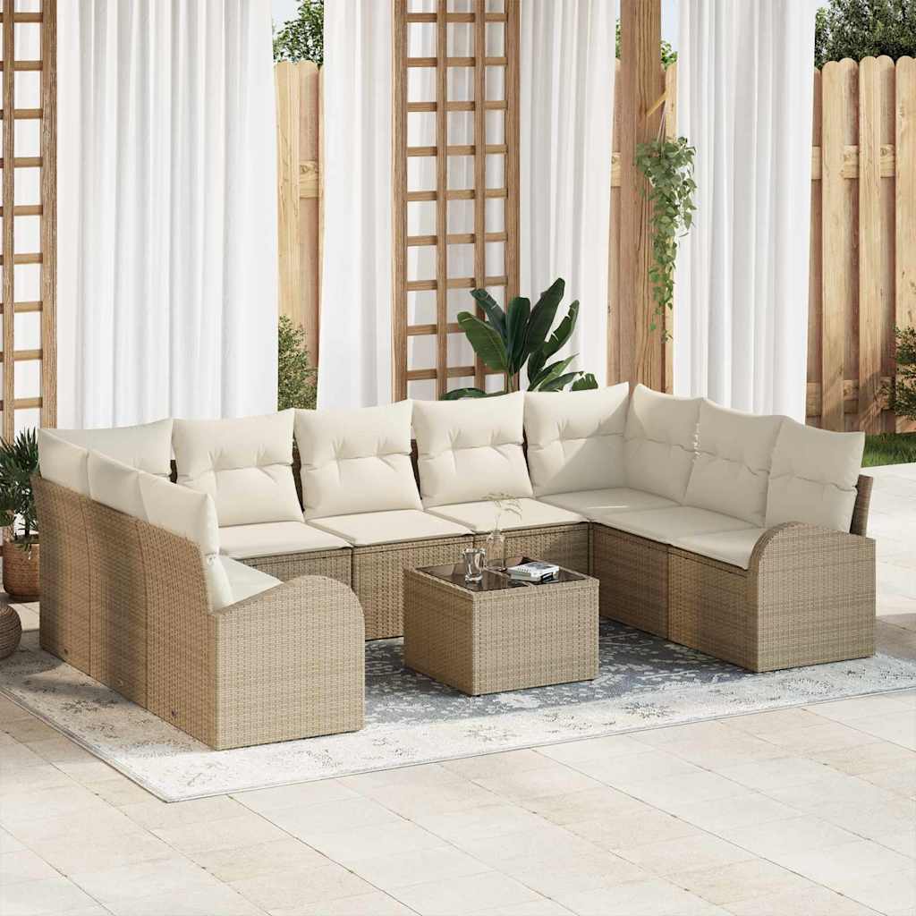 Tuin Sofa Set Met Kussen 9 Pcs Poly Riet