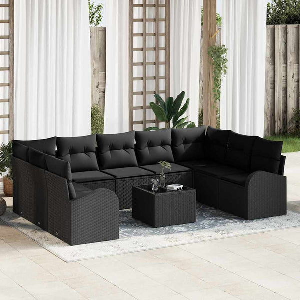 Tuin Sofa Set Met Kussen 9 Pcs Poly Riet
