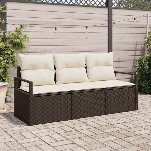 Tuin Sofa Set Met Kussen Met Opslag 3 Pcs En Crème
