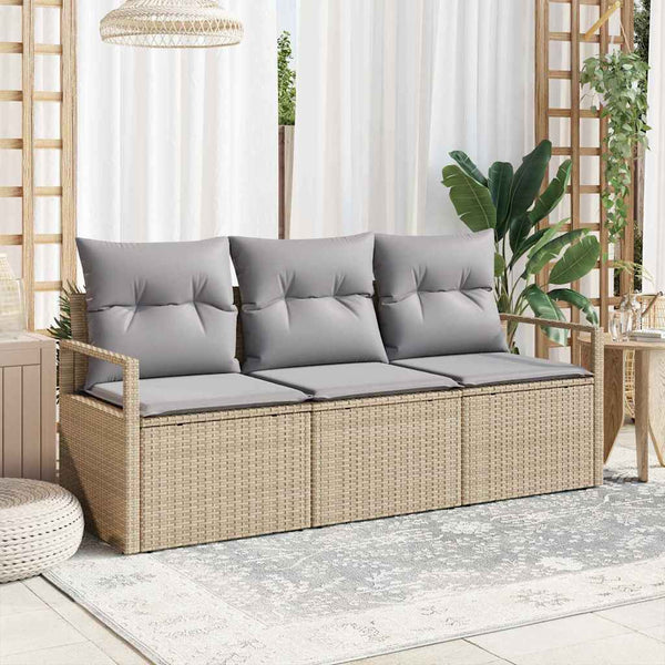 Tuin Sofa Set Met Kussen Met Opslag 3 Pcs En Crème