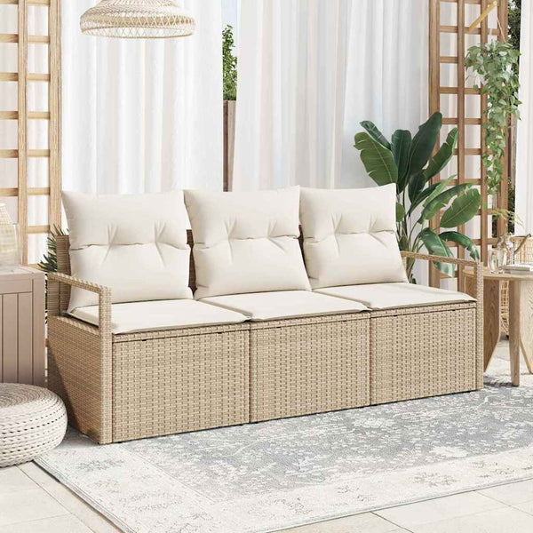 Tuin Sofa Set Met Kussen Met Opslag 3 Pcs En Crème