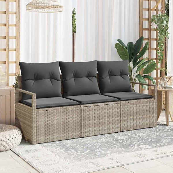 Tuin Sofa Set Met Kussen Met Opslag 3 Pcs En Crème