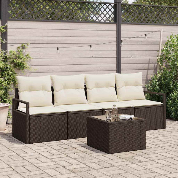 Tuin Sofa Set Met Kussen 5 Pcs En Crème 55 X 55 X 37 Cm