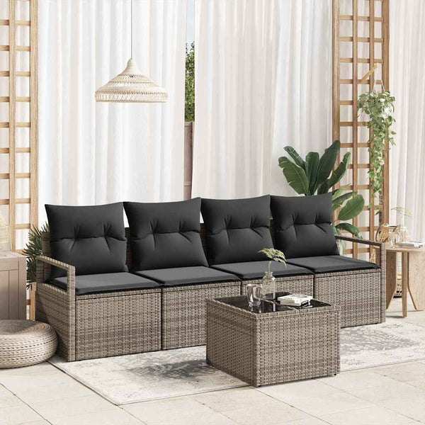 Tuin Sofa Set Met Kussen 5 Pcs En Crème 55 X 55 X 37 Cm