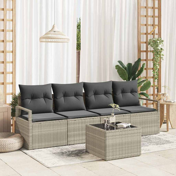 Tuin Sofa Set Met Kussen 5 Pcs En Crème 55 X 55 X 37 Cm