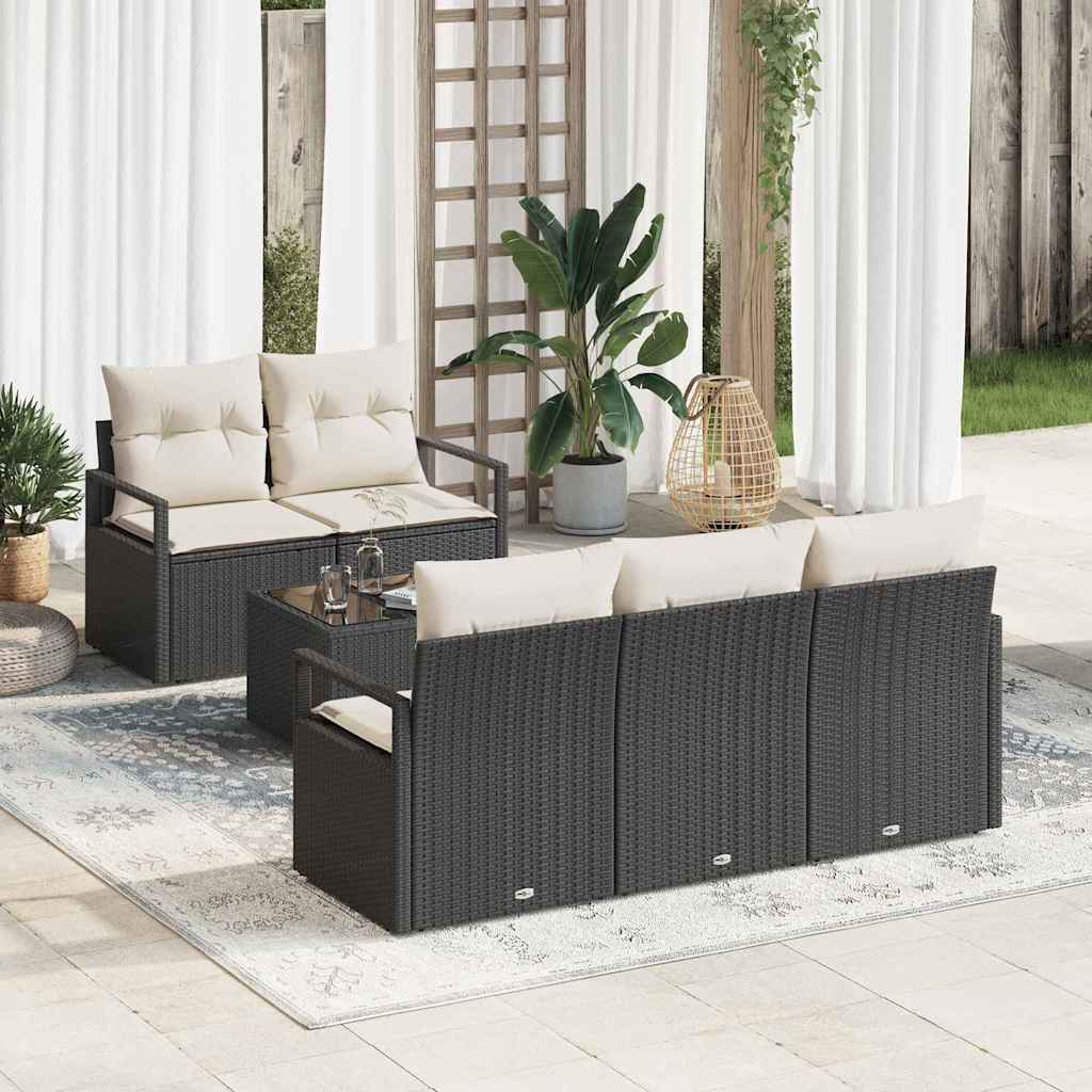 Tuin Sofa Set Met Kussen 6 Pcs En Crème 55 X 55 X 37 Cm