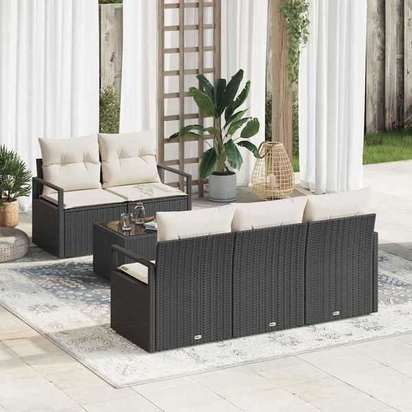 Tuin Sofa Set Met Kussen 6 Pcs En Crème 55 X 55 X 37 Cm