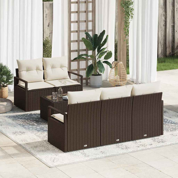 Tuin Sofa Set Met Kussen 6 Pcs En Crème 55 X 55 X 37 Cm