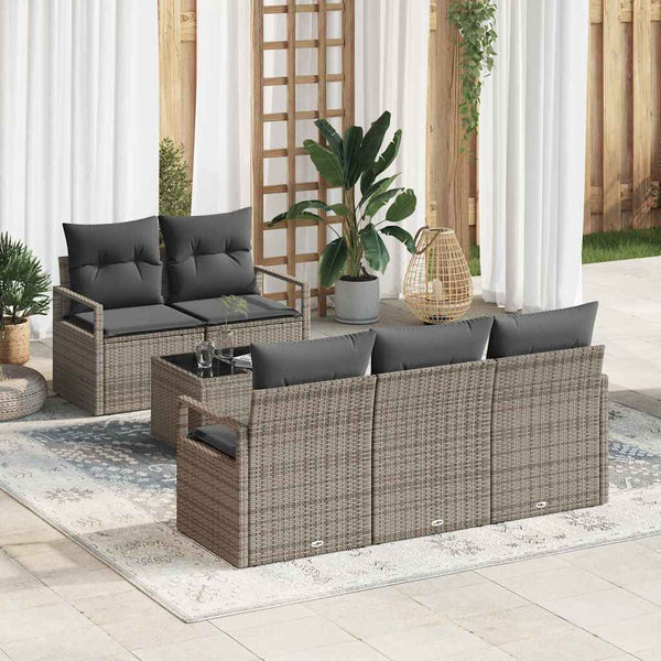 Tuin Sofa Set Met Kussen 6 Pcs En Crème 55 X 55 X 37 Cm