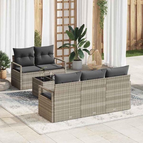 Tuin Sofa Set Met Kussen 6 Pcs En Crème 55 X 55 X 37 Cm