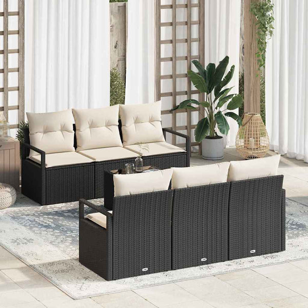Tuin Sofa Set Met Kussen 7 Pcs En Crème 55 X 55 X 37 Cm