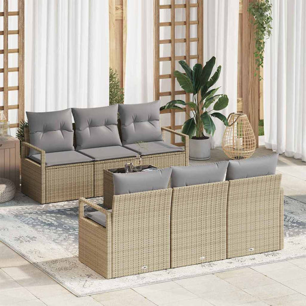 Tuin Sofa Set Met Kussen 7 Pcs En Crème 55 X 55 X 37 Cm