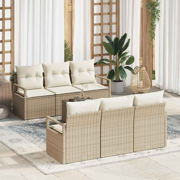Tuin Sofa Set Met Kussen 7 Pcs En Crème 55 X 55 X 37 Cm