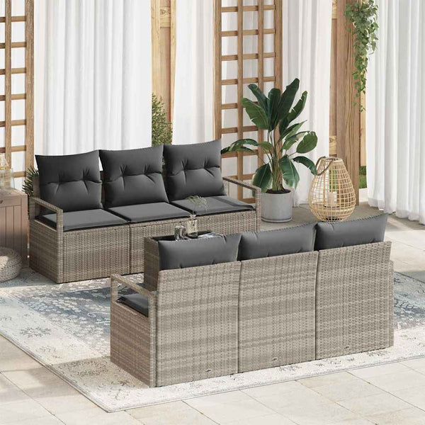 Tuin Sofa Set Met Kussen 7 Pcs En Crème 55 X 55 X 37 Cm