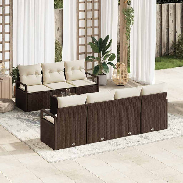 Tuin Sofa Set Met Kussen 8 Pcs En Crème 55 X 55 X 37 Cm