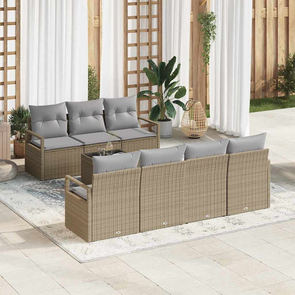 Tuin Sofa Set Met Kussen 8 Pcs En Crème 55 X 55 X 37 Cm