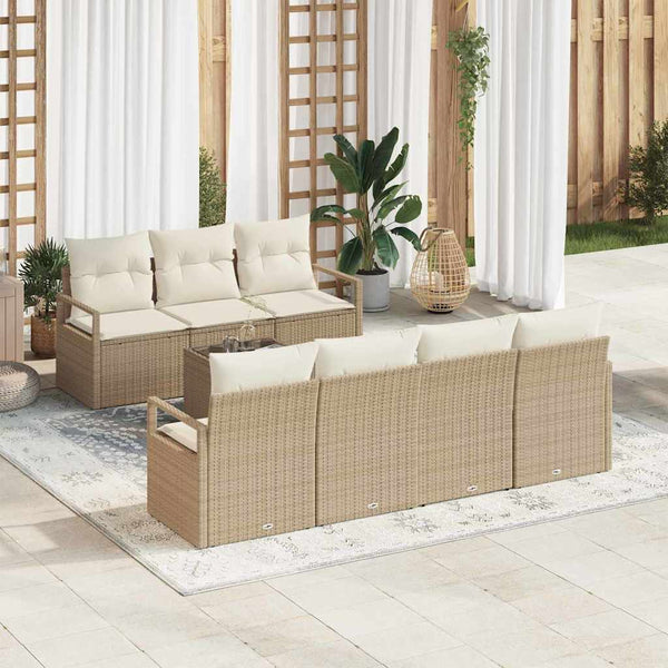 Tuin Sofa Set Met Kussen 8 Pcs En Crème 55 X 55 X 37 Cm