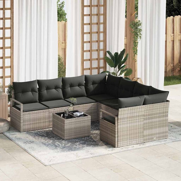 Tuin Sofa Set Met Kussen 9 Pcs En Crème 55 X 55 X 37 Cm