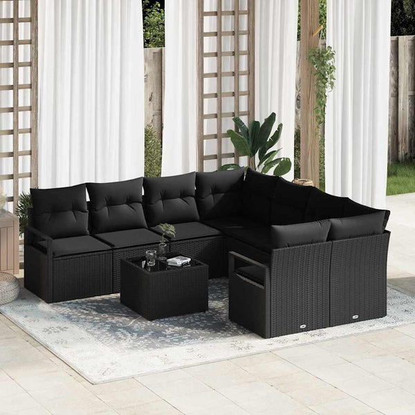 Tuin Sofa Set Met Kussen 9 Pcs En Crème 55 X 55 X 37 Cm